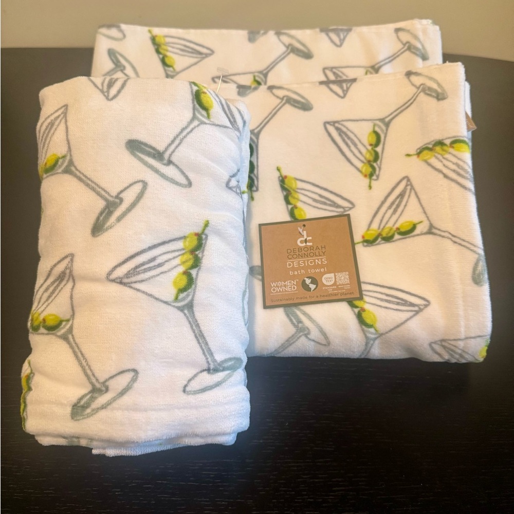 🍸Deborah Connolly 4pc Dirty Martini Bath & Hand Towel Set🍸